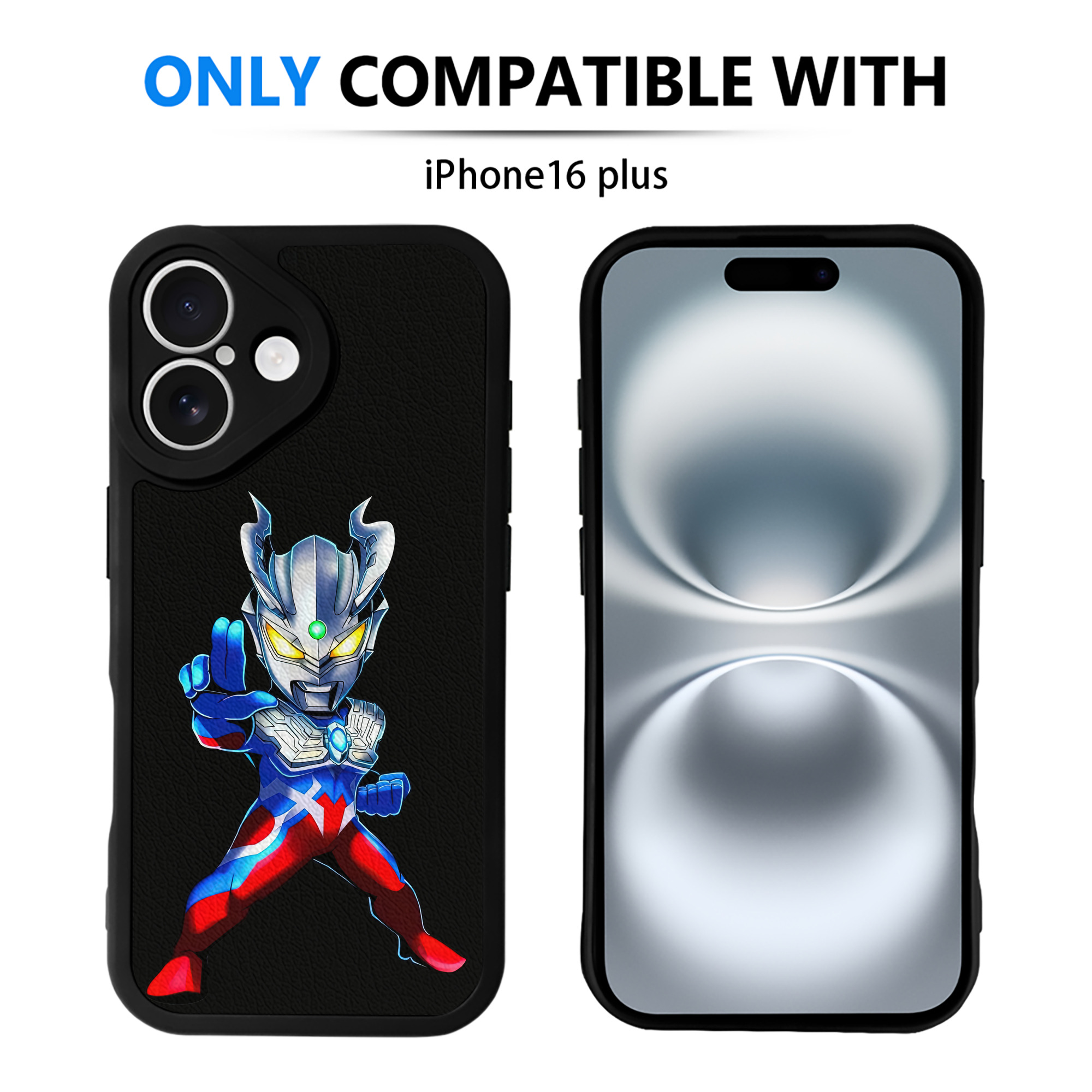 （画像用） ウルトラマン Ultraman 【iPhone 16シリーズ対応】シリコンスマホケース（レザー調） 材質：シリコン